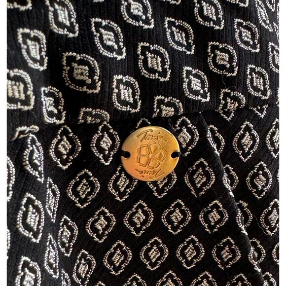 Trina Turk Black & White Geometric Long Dress Shorts Size 10 Slit Front Pockets - Picture 4 of 6